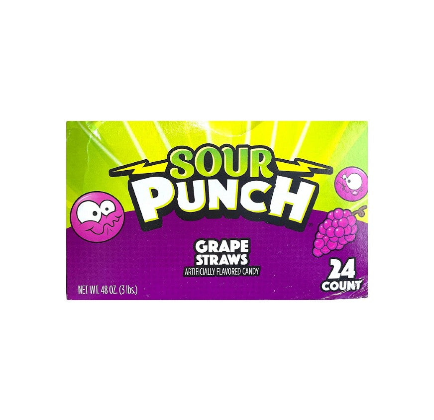 SOUR PUNCH STRAW/GRAPE 24CT Ranger Wholesale
