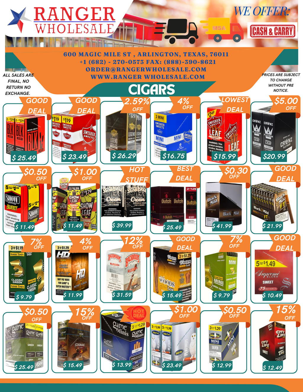 RANGER WHOLESALE MONTHLY FLYER
