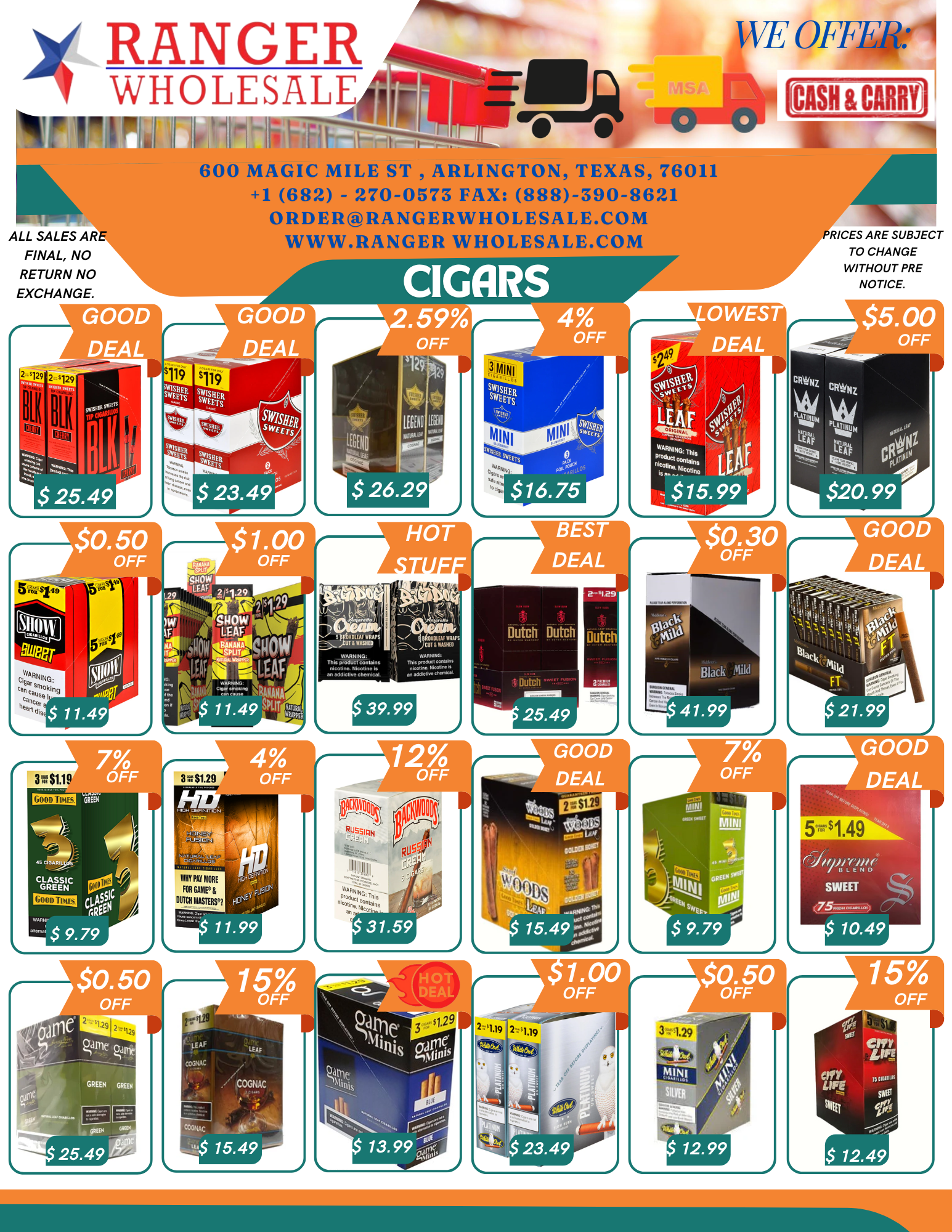 RANGER WHOLESALE MONTHLY FLYER