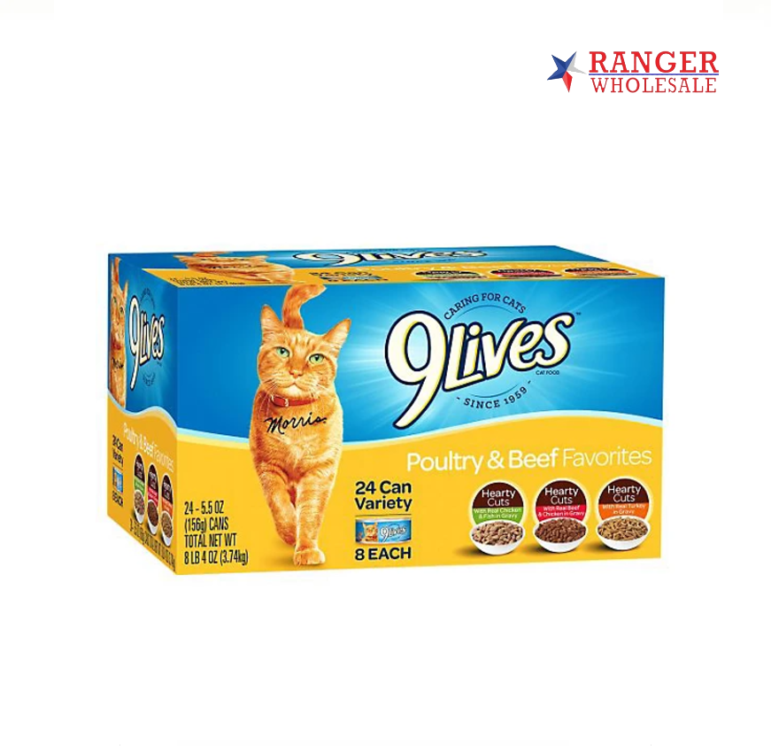 9 LIVES CAN FOOD 24CT