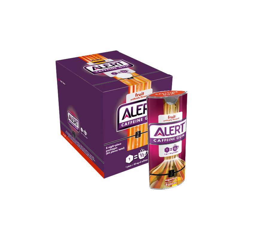 ALERT CAFFEINE GUM FRUIT8/16CT