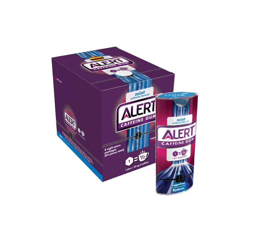 ALERT CAFFEINE GUM MINT 8/16CT