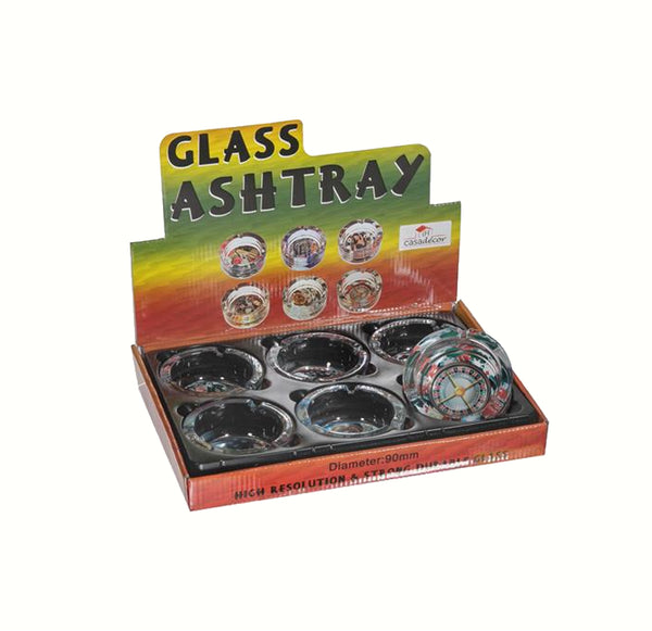 ASHTRAY SILICON/GLASS 85MM 6CT