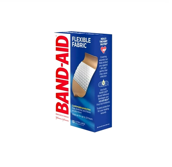 BAND AIDS FLEX FABRIC 10 CT LG