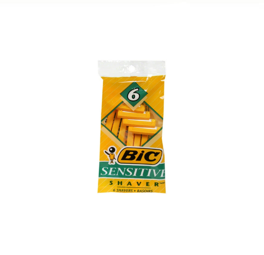 BIC SHAVER YELLOW PK 6CT