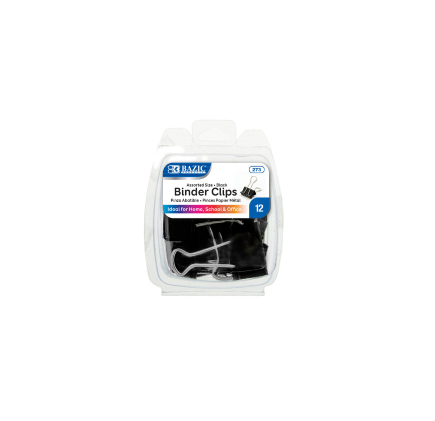 BINDER CLIPS BAZIC 12CT