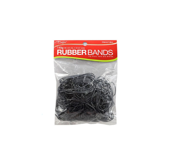 BLACK HAIR RUBBER BAND 12pk