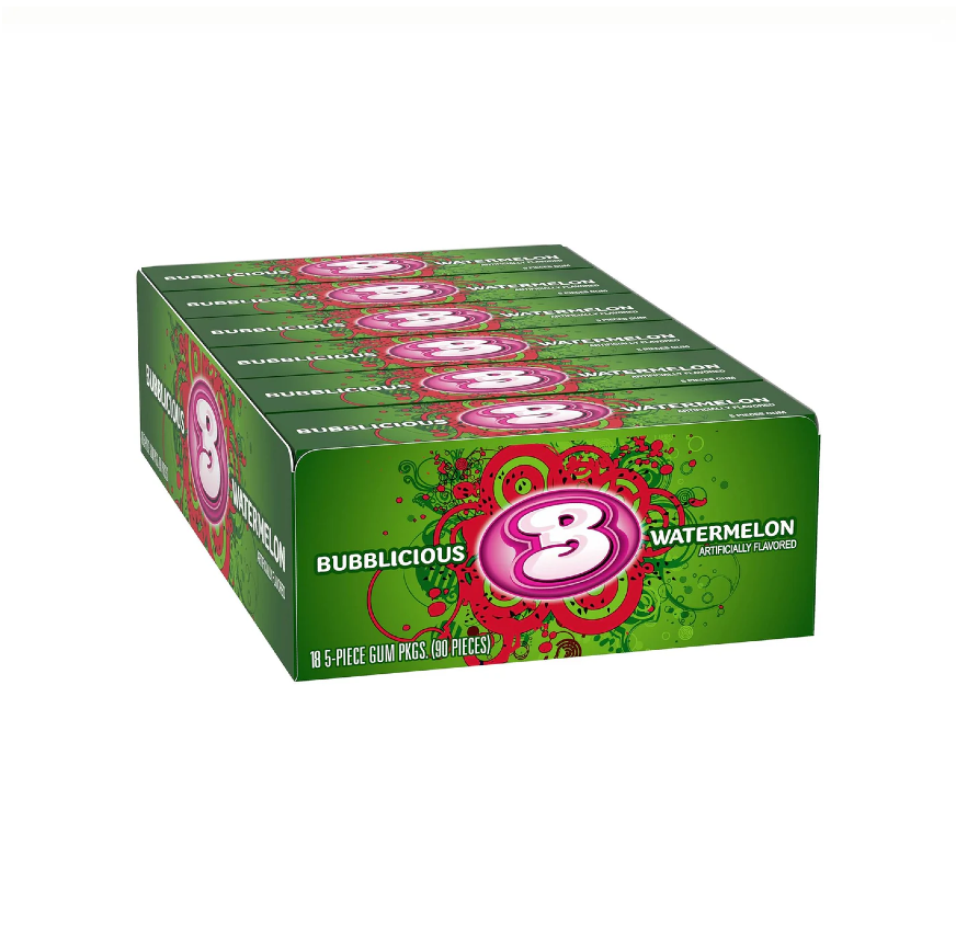BUBBLE YUM WTRMELON 18CT