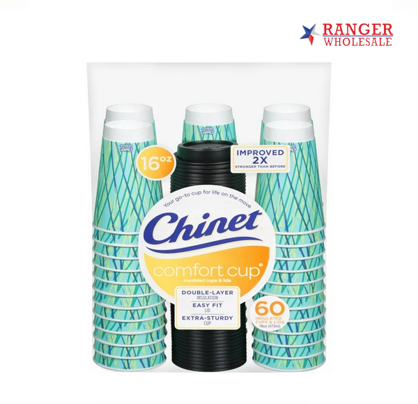 CHINET CUPS & LIDS-16OZ/60CT