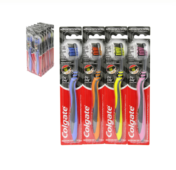 COLGATE TOOTHBR 12CT CHARCOAL
