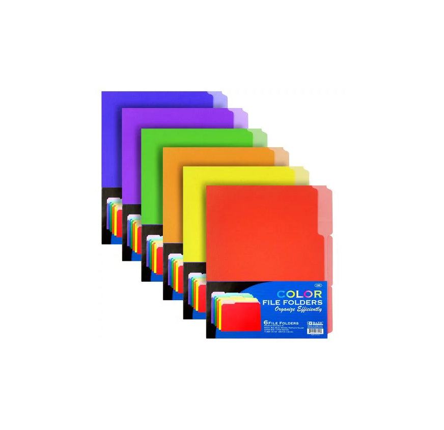 COLOR FILE FOLDERS 6CT