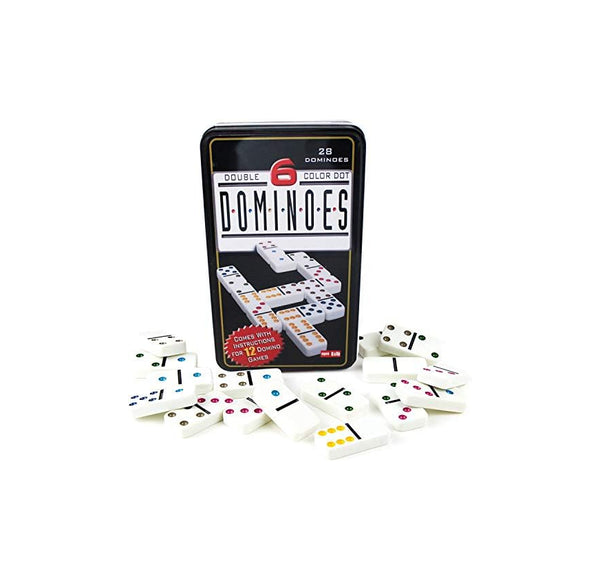 DOMINOES DBL 6 COLOR DOT TIN 2