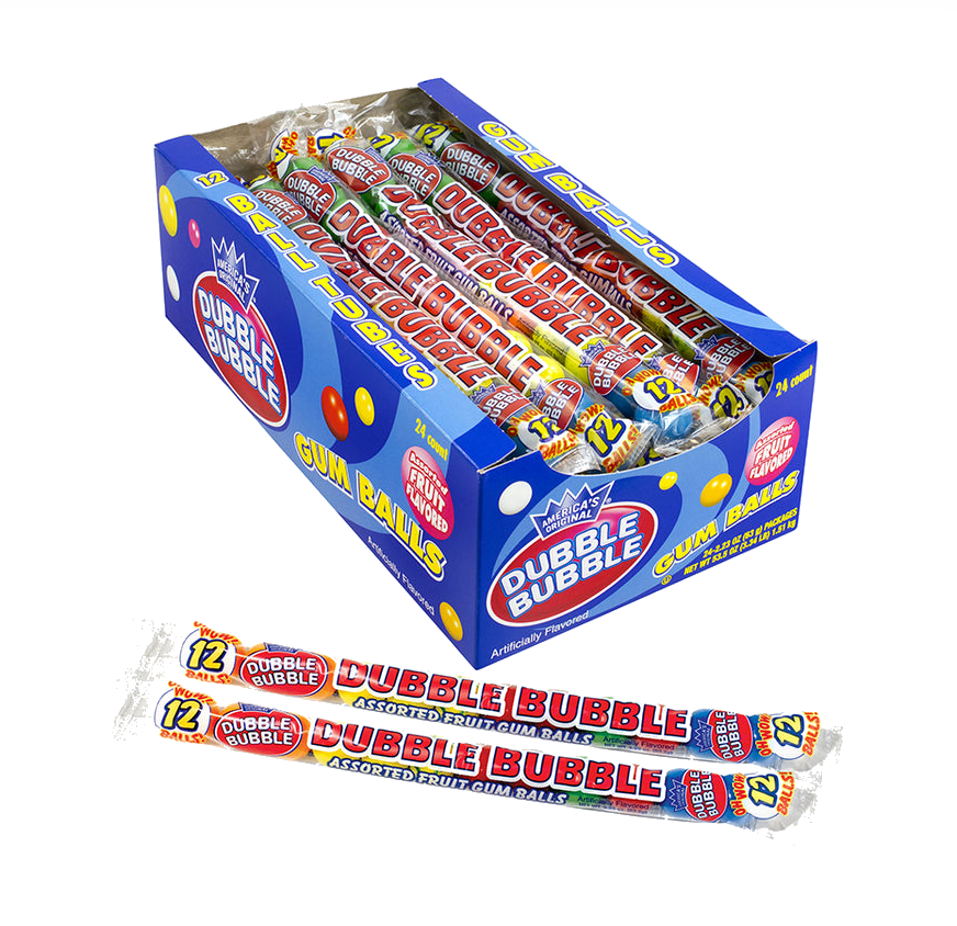 DUBBLE BUBBLE GUM. TUBE 24 CT