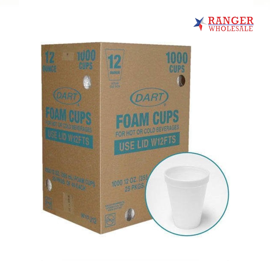 Dart Foam Cups - 12oz-1000ct
