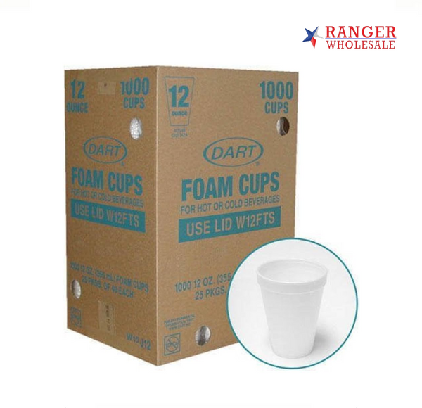Dart Foam Cups - 12oz-1000ct