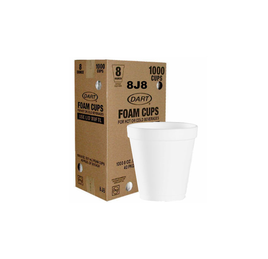 Dart Foam Cups - 8oz-1000ct