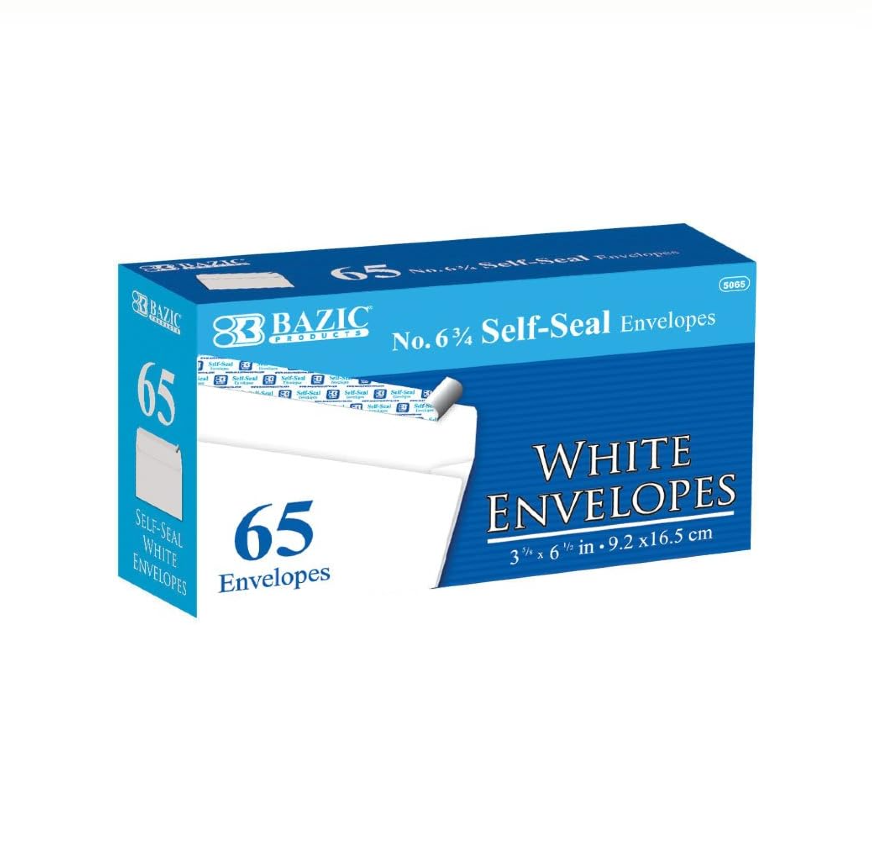 ENVELOPE BAZIC WHITE 3'*6' 65C