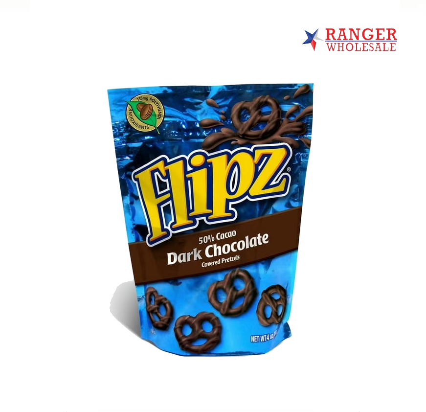 FLIPZ DARK CHOCO PRETZEL 4OZ