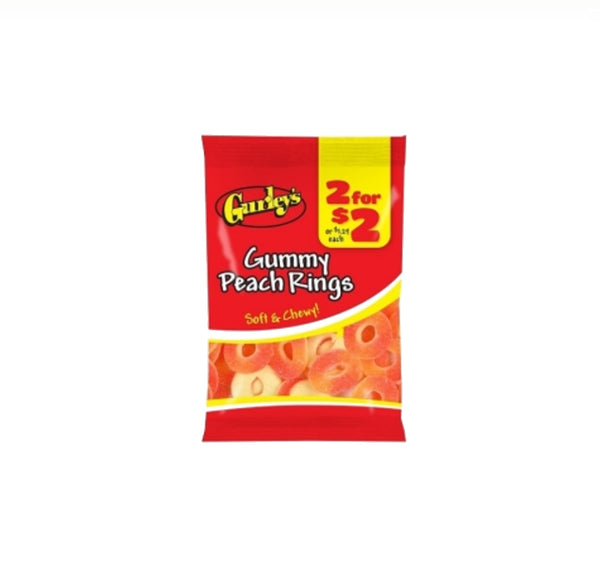 GURLEYS 2/$2 PEACH RINGS  12CT