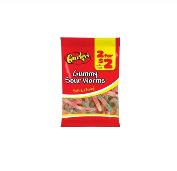 GURLEYS 2/$2  SOUR WRMS 12CT