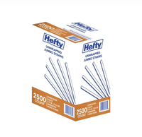 HEFTY UNWRAPPED STRAWS 2500CT