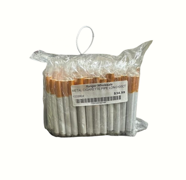 METAL CIGARETTE PIPE LONG100CT