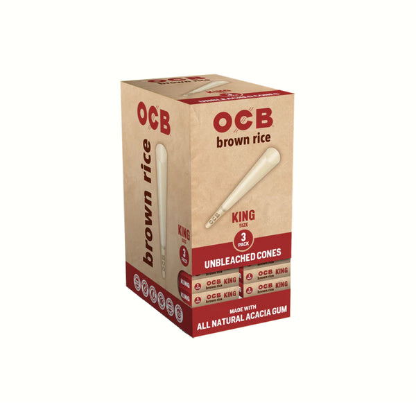 OCB BROWN RICE CONE KING 3PK