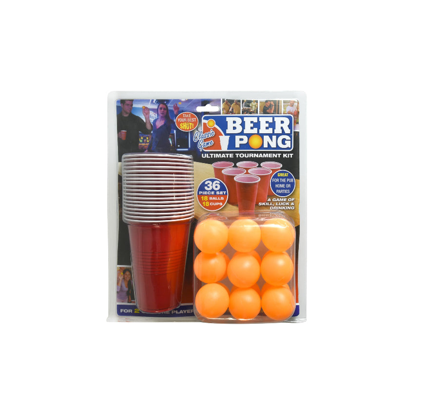 PARTY BEER PONG CUP W BALL 18P