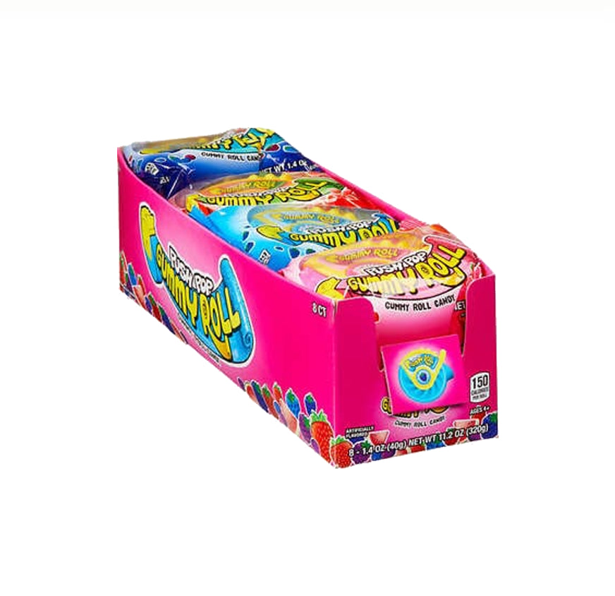 PUSH POP GUMMY ROLL 8/1.4OZ