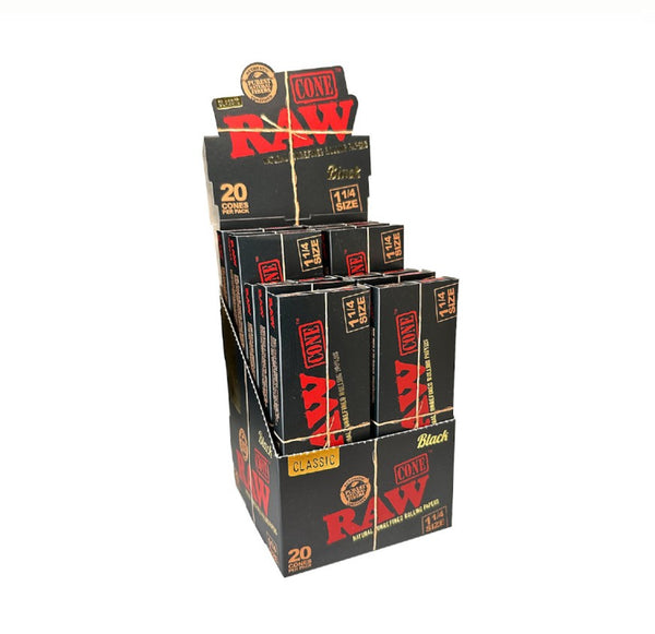 RAW CONE BLK 1 1/4 20CT SINGLE