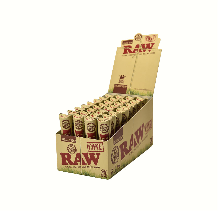 RAW CONE ORGANIC KING 32PK