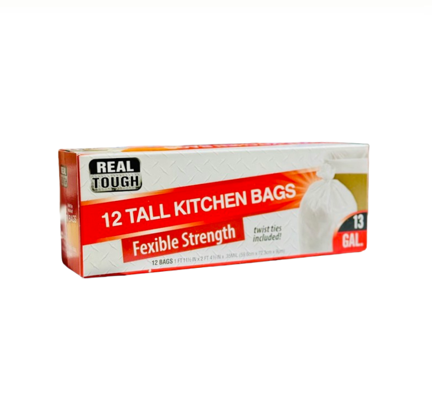 REAL TOUGH 13G TRASH BAG 12CT