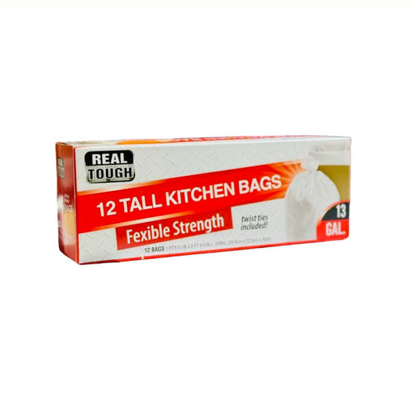 REAL TOUGH 13G TRASH BAG 12CT