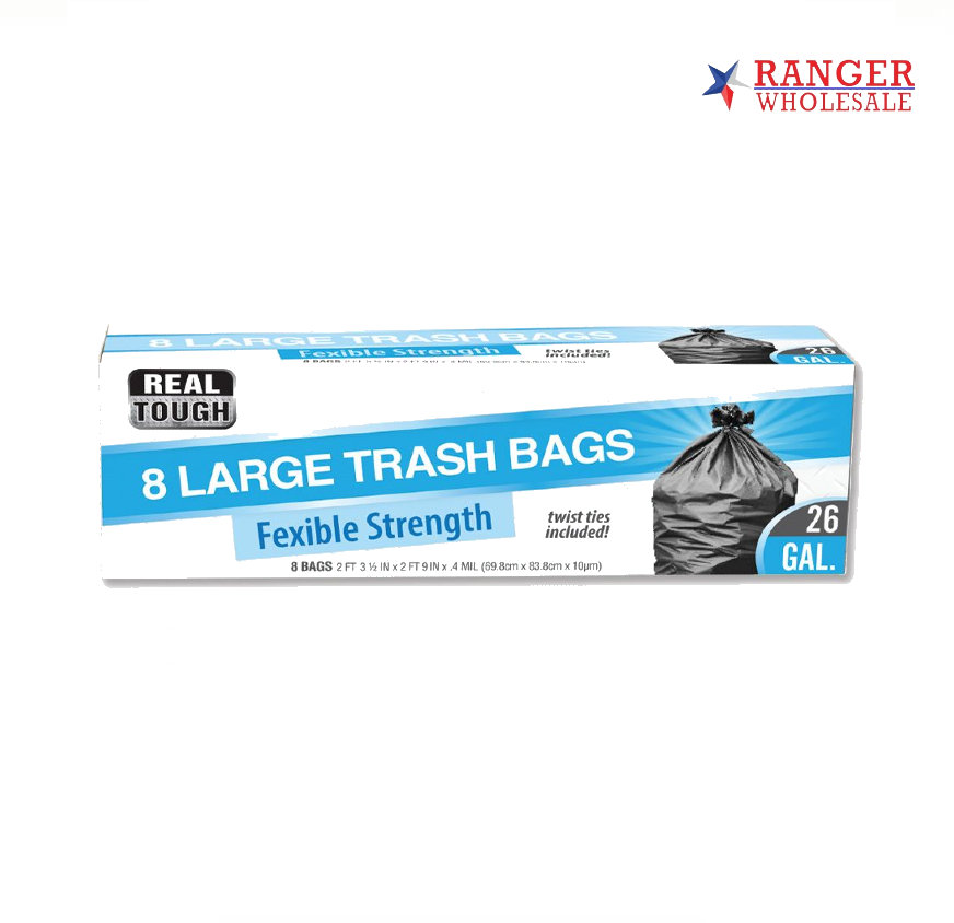 REAL TOUGH 26G/8CT TRASH BAGS