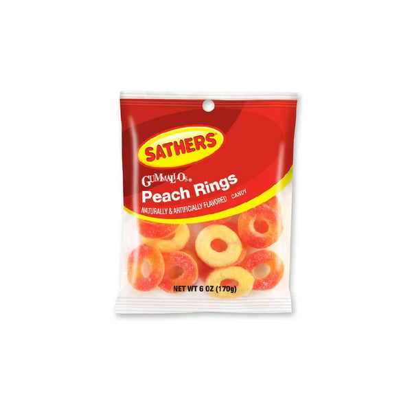 SATHER PEACH RING 6OZ BAG