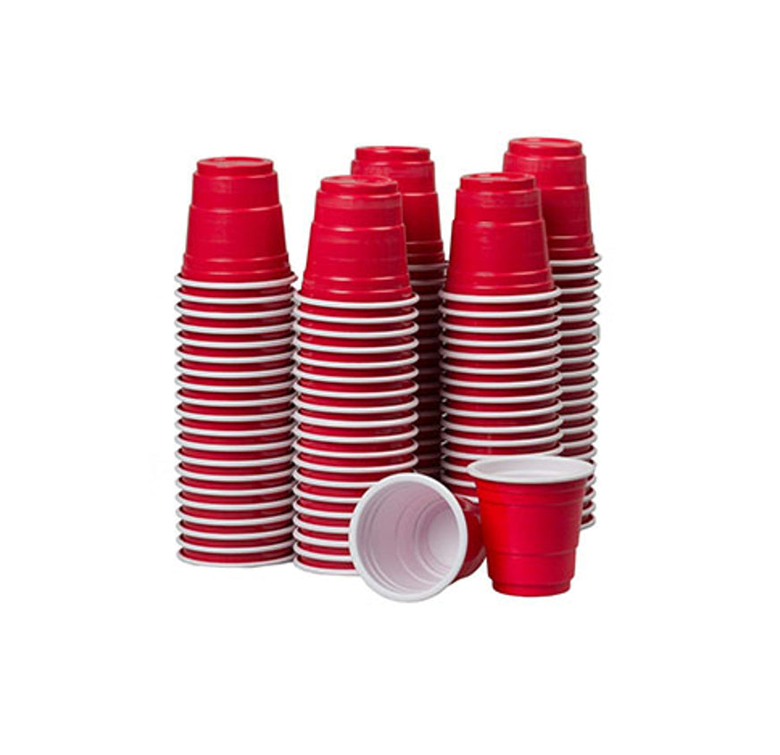 SHOT CUPS 2OZ RED 100CT