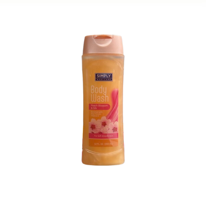 SIMPLY BODY WASH 12OZ PEACH BL