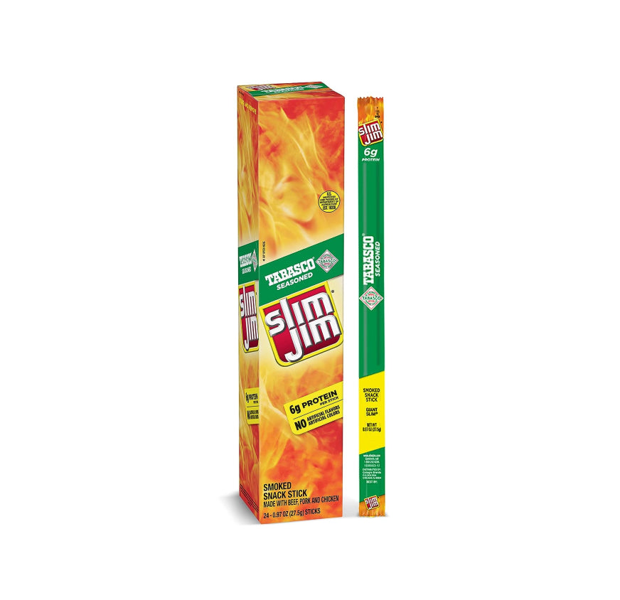 SLIM JIM LARGE-TABASCO 24ct -0