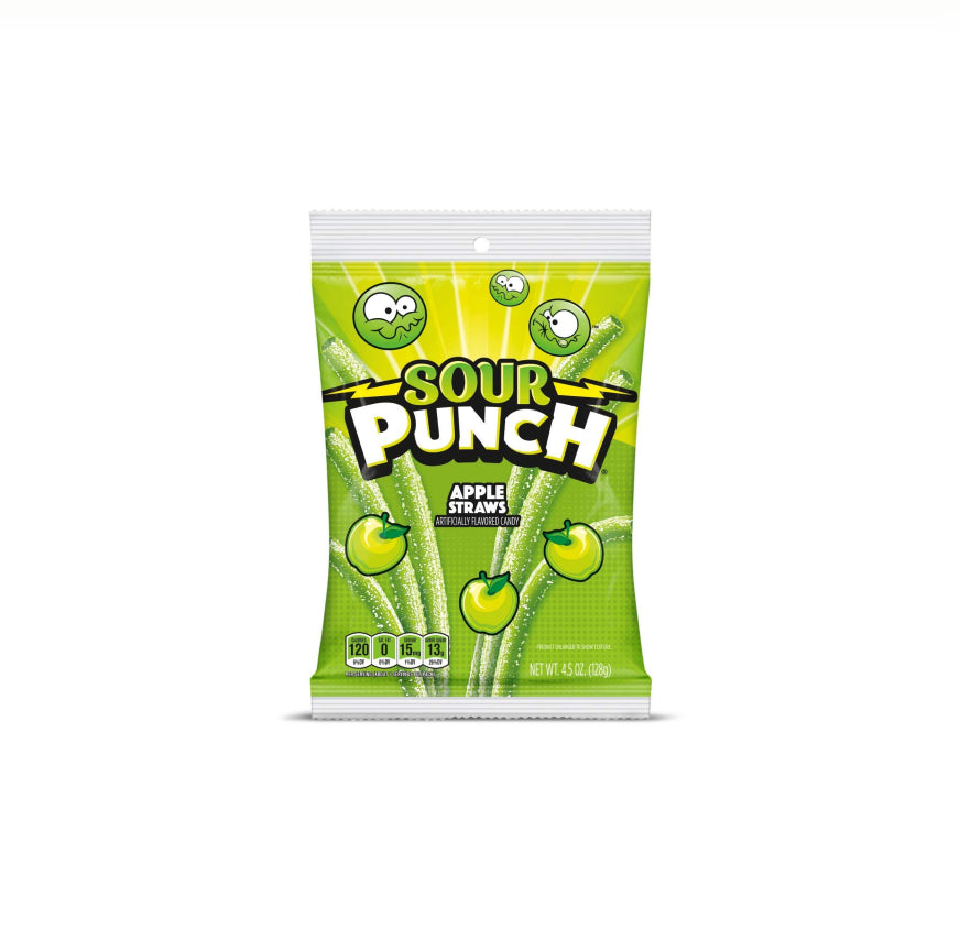 SOUR PUNCH BAG STRAW APPLE 4.5