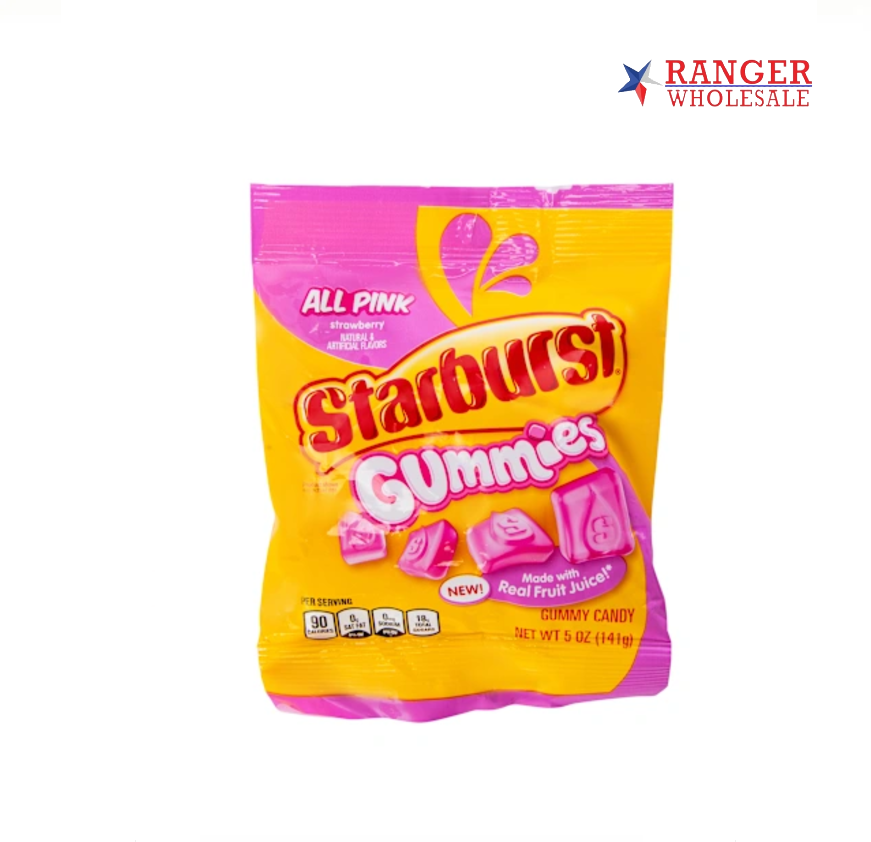 STARBURST ALL PINK STRAW 5OZ