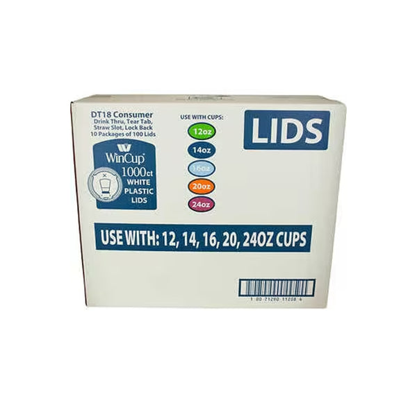 WINCUP WHT LIDS 12-24OZ 1000CT