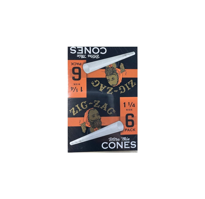 ZIG ZAG PAPER CONES 1 1/4 6CT