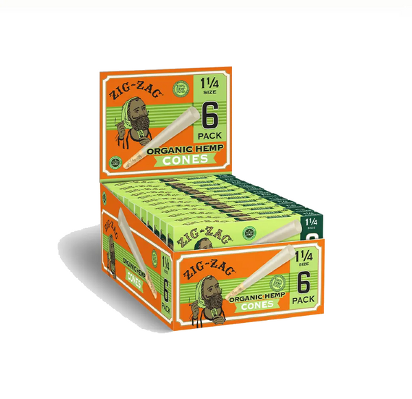 ZIG ZAG ORGANIC HEMP CONE1 1/4