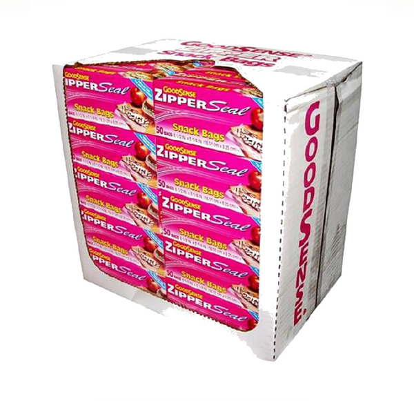 ZIPPER -SNACK BAGS 50CT (PINK)