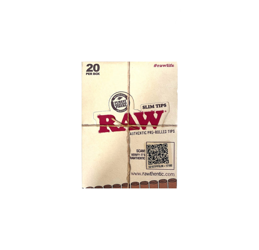 RAW PRE ROLLED TIPS SLIM 20CT