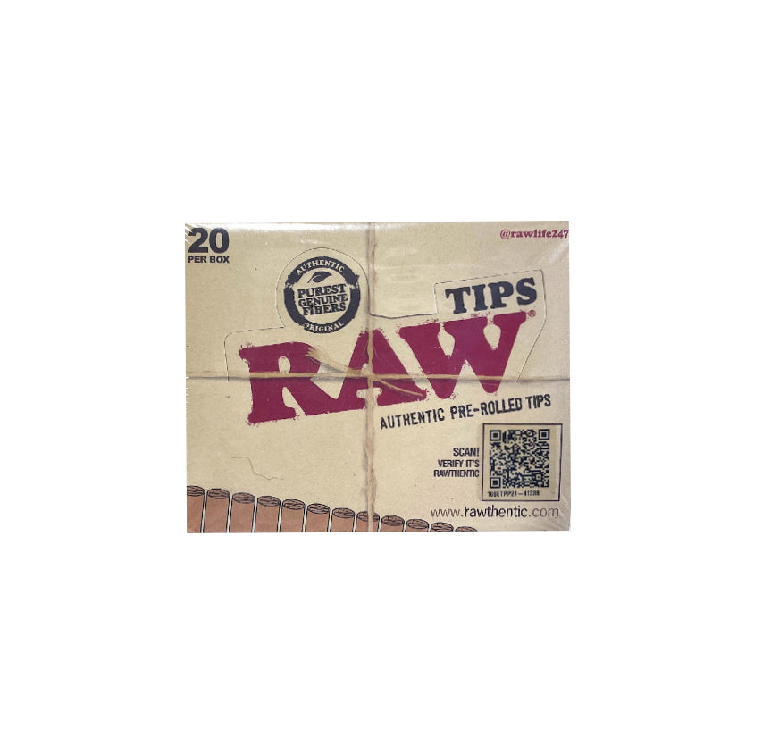 RAW TIPS PRE ROLLED 20CT