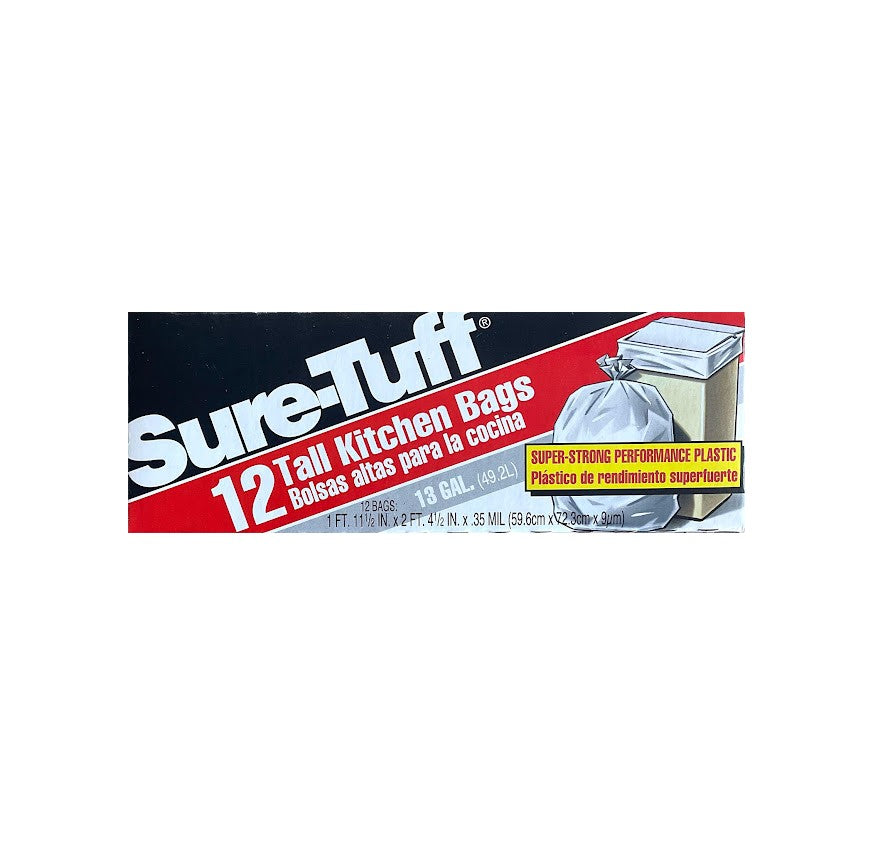 SURE-TUFF 13G TRASH BAG-12CT