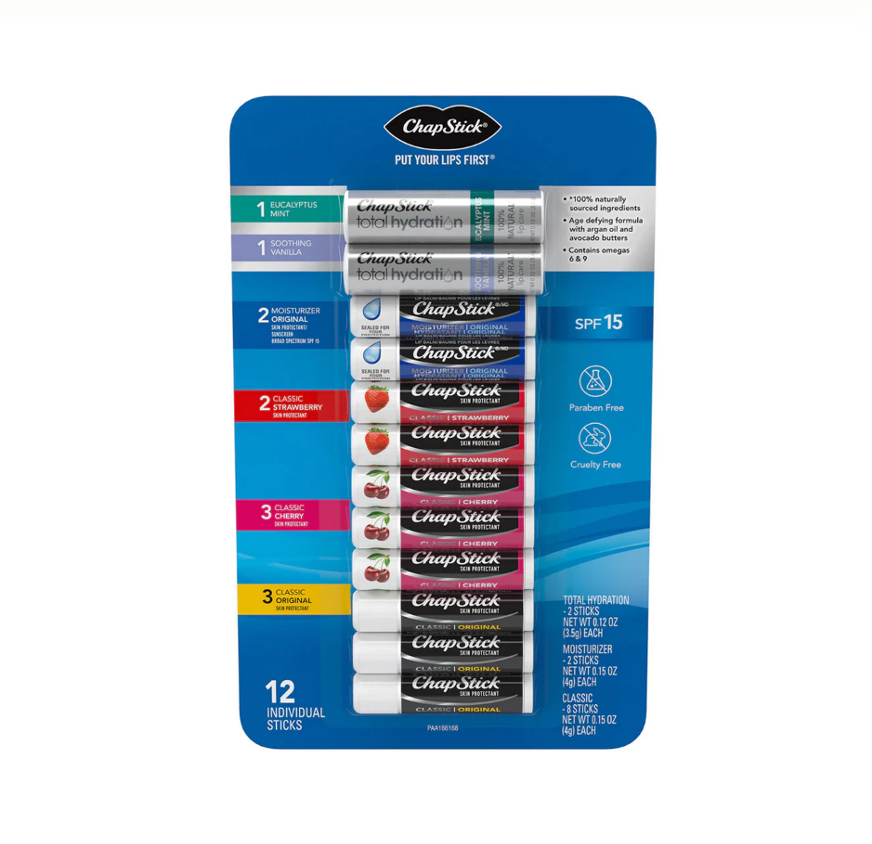 CHAPSTICK ASS FLAVOR 12CT